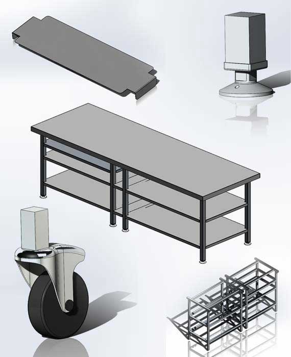 3D CAD Models for Stainless Steel Table