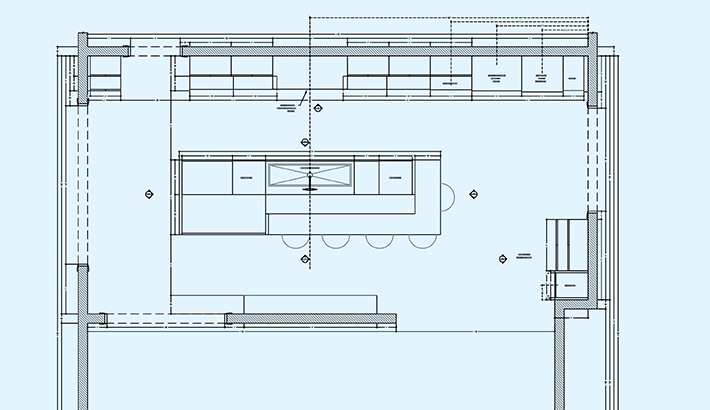 Output Kitchen cabinet layout drawings