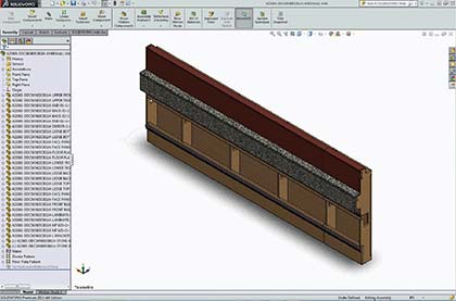 3D CAD model of partition walls in SolidWorks
