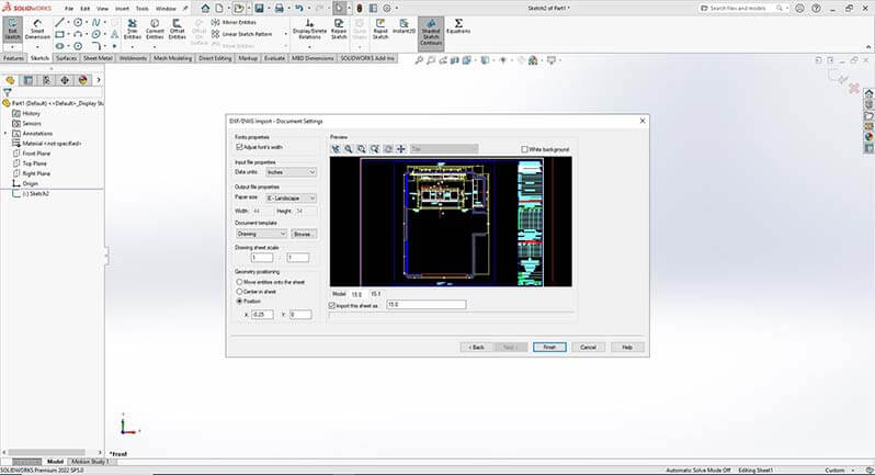 Map DXF Layers to SolidWorks Sketch Entities